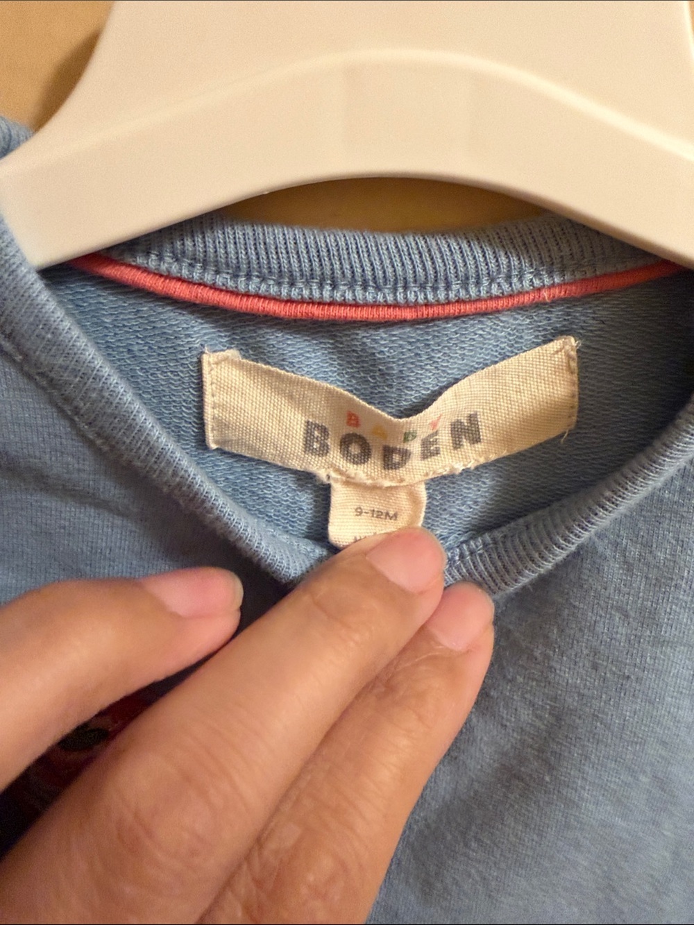 Boden Light Blue Sweatshirt with Floral Heart Appliqués - Picture 2 of 2